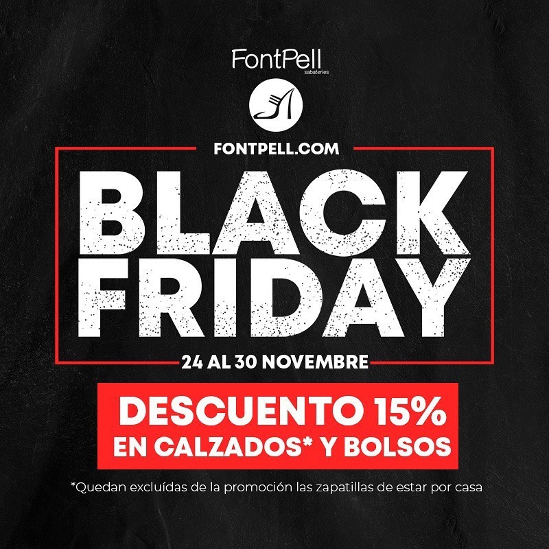 Estamos de BLACK FRIDAY -15% DTO EN CALZADO Y BOLSOS Del Mi&eacute;rcole 